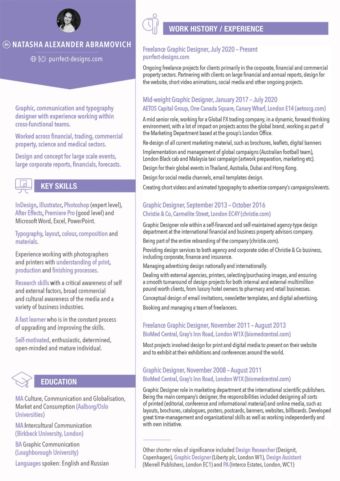 CV and Portfolio | Purrfect designs